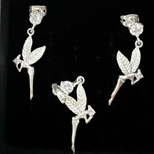 Sterling silver Tinkerbell earring & pendant set